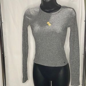 Junior Girls Hollister Baby Tee Long Sleeve